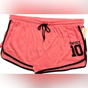 bobbie brooks Pink & Black Athletic Gym Short Shorts_Sz 2XL